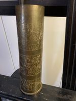 Messing Artillerie Hülse 1915 graviert Vintage Zustand