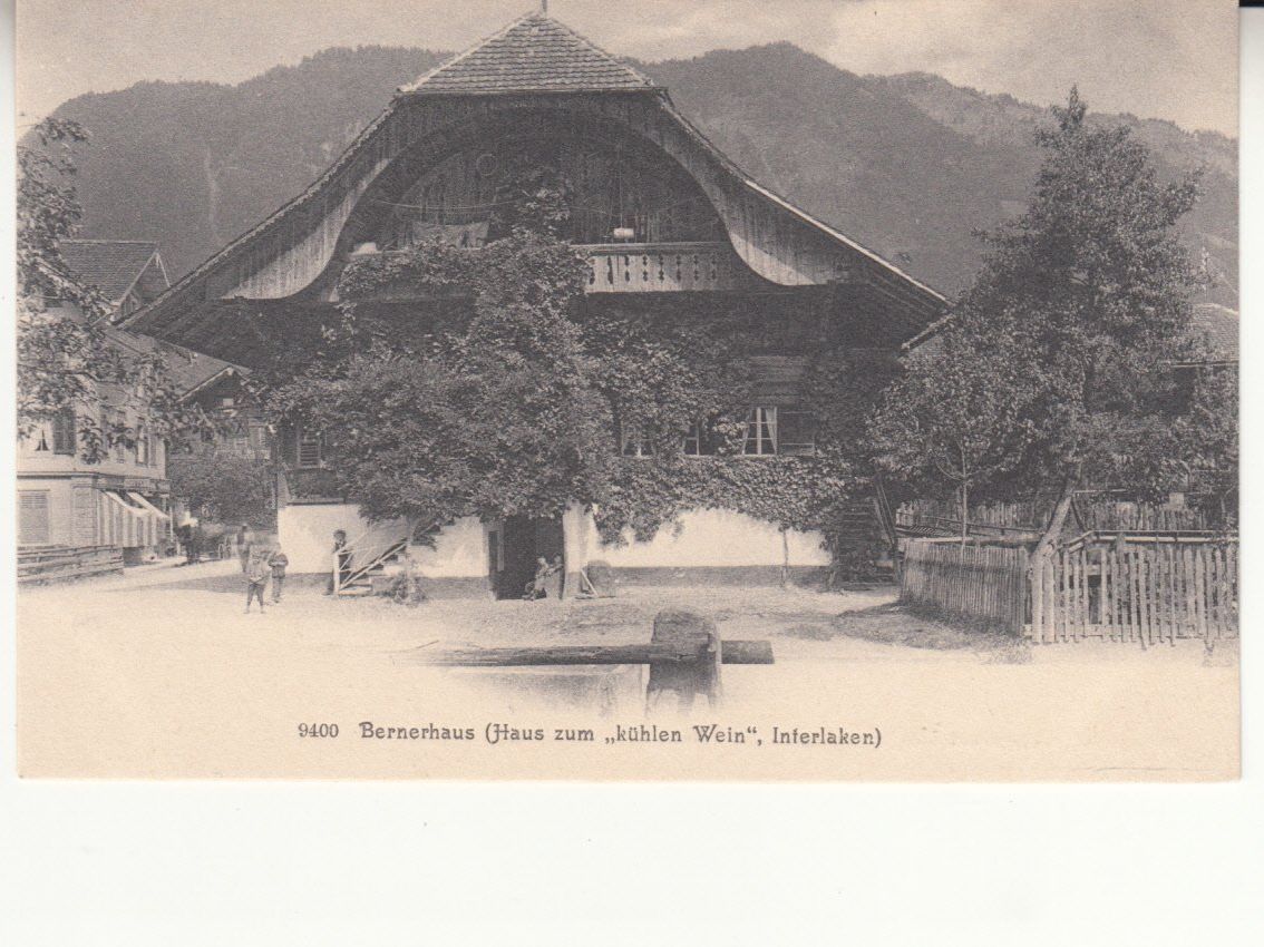 Cartoline postali: Interlaken zum kühlen Wein ca. 1900 – Usato da Bürglen TG venduto da StampGraf