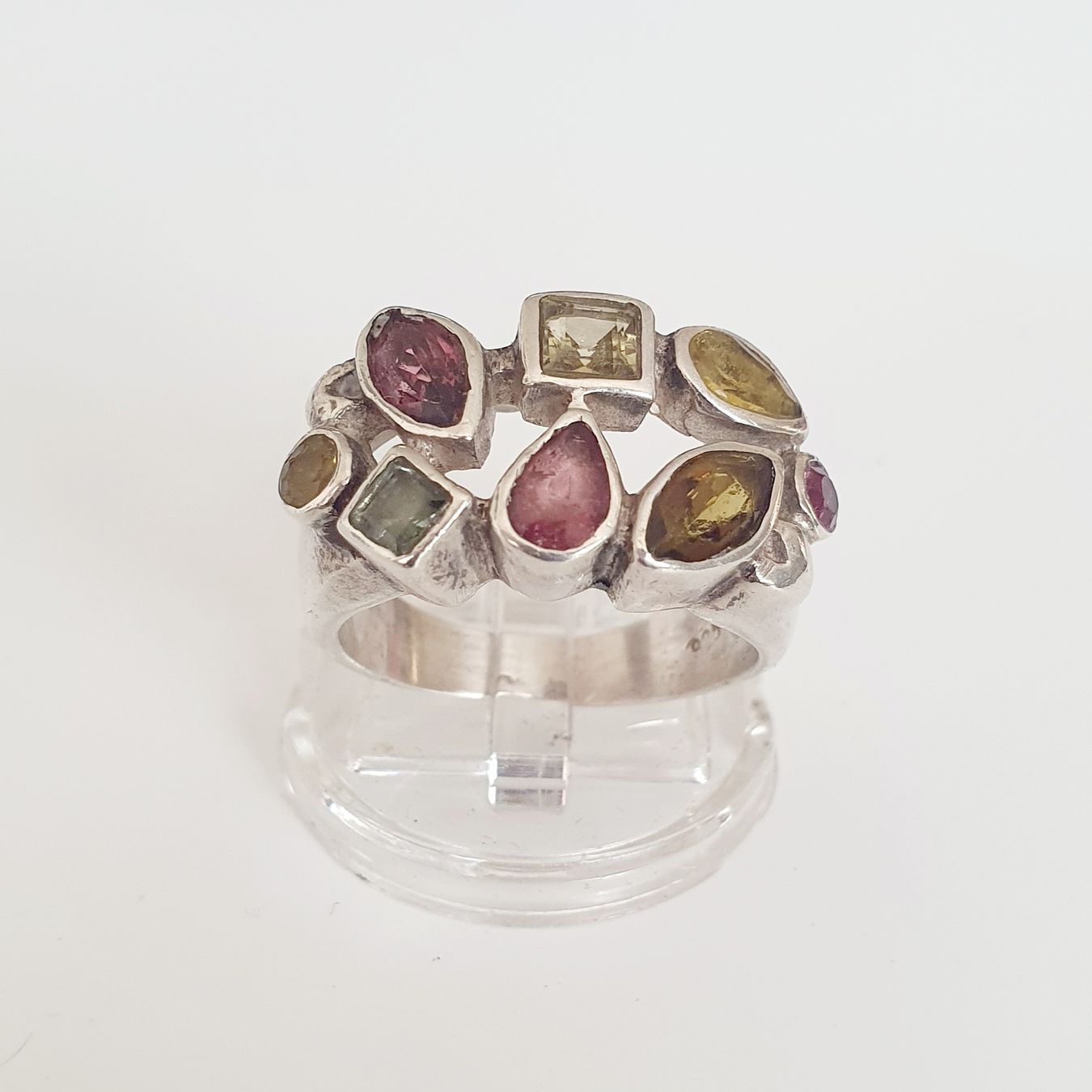Bagues: Statement-Ring ,Ring 925 Silber bunte Steine Grösse 19,7 mm – D'occasion à Kreuzlingen par Wunderkiste123 5