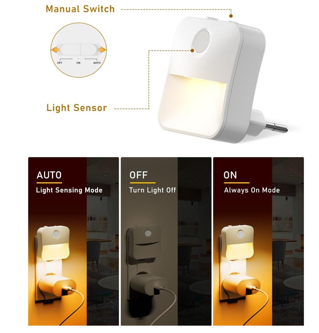 Lampade: LED Nachtlicht , Helligkeitsstufen Einstellbar. 4er – Nuovo e nell'imballaggio originale da St. George venduto da 9633pedro 1