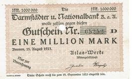 Bremen 1 Mil.Mark 15.08.1923 VZ++-UNZ