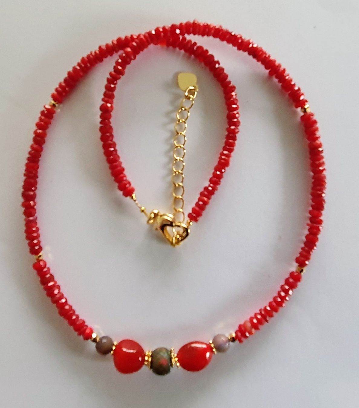 Catenine: Red Fire Opal Halskette 91-OP – Nuovo e nell'imballaggio originale da Luzern venduto da Cellina1 2