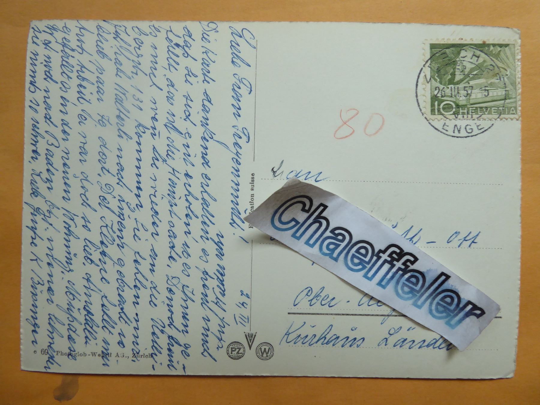 Cartes postales: 1957 Uetliberg, Rest Uto-Kulm – D'occasion à Zürich par Chaeffeler 1