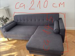 Ecksofa, Anthrazit, sehr gut erhalten, keine Flecken