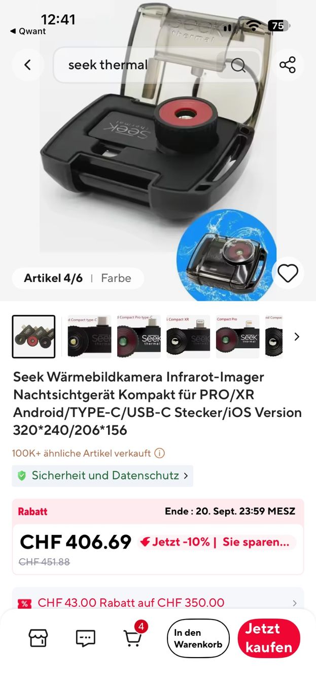 Misurare: Wärmebildkamera Seek – Usato da Rütschelen venduto da Pemaru 7