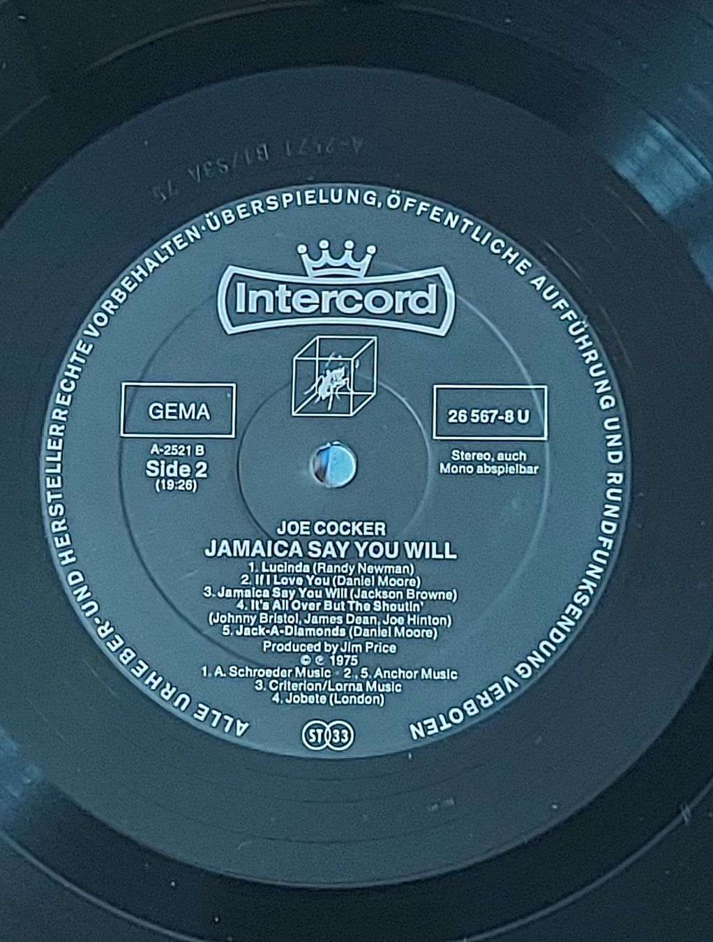 Dischi in vinile: LP - JOE COCKER - JAMAICA SAY YOU WILL – Usato da Steckborn venduto da Quo7 2
