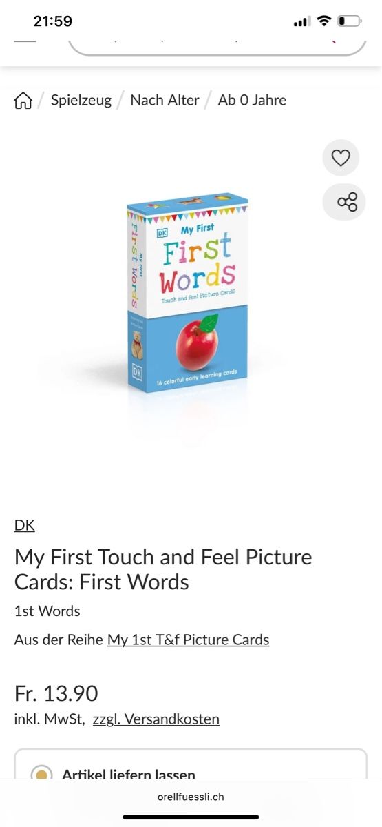 Giochi: Montessori Sensory Cards: First Words DK – Usato da Zürich venduto da Mariaov 2