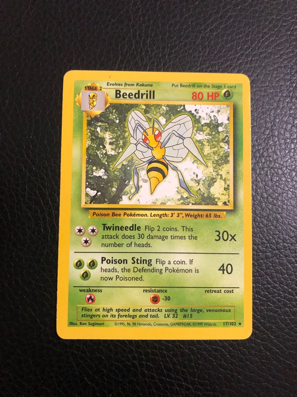 Pokémon Cartes à collectionner: 1999 Base Set Beedrill rare 17/102 Ab 1 – D'occasion à Paradiso par Pkmn10