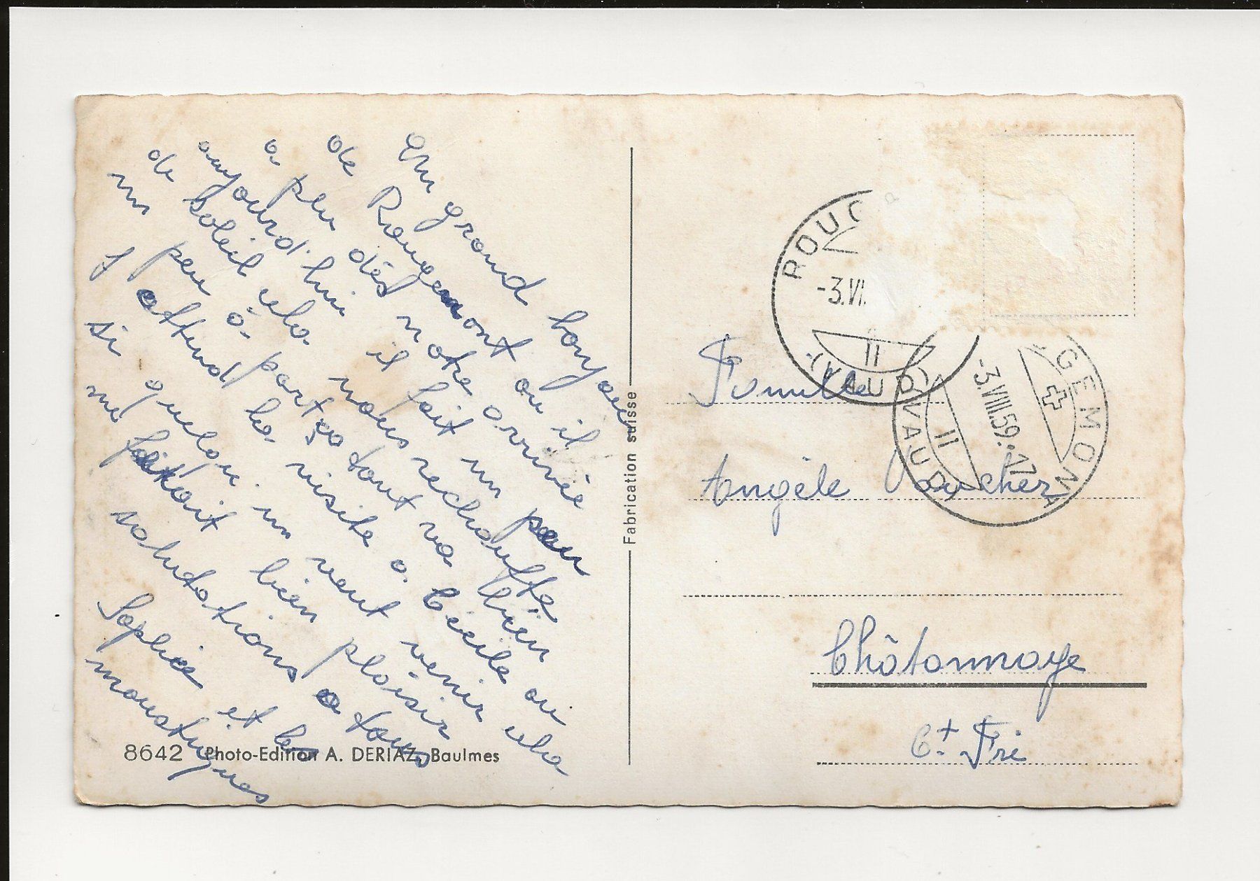 Cartoline postali: AK 1959 Rougemont – Usato da Greifensee venduto da 315WDO 1