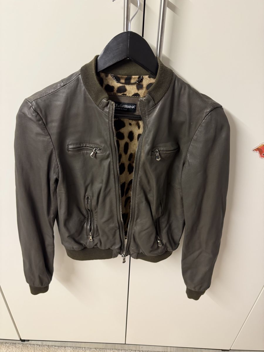 Dolce & Gabbana Giacche: Dolce&Gabbana Leather Bomber Jacket, Leopard Lining, 38 – Usato da Zumikon venduto da patrick151 1