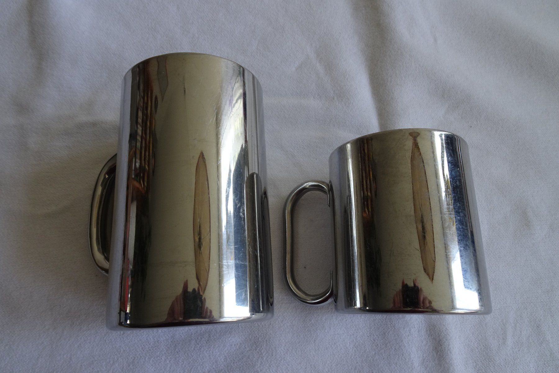 Tazze: 2 Becher, Tassen aus Chromstahl – Usato da Strengelbach venduto da schmetterling20