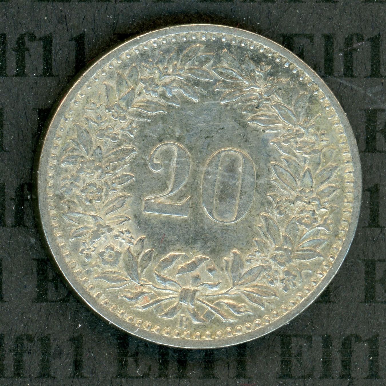 Tutti le monete: CHF___0.20 1901 unz-stgl 20 Rappen – Nuovo (secondo la descrizione) da Widnau venduto da Elf11 1