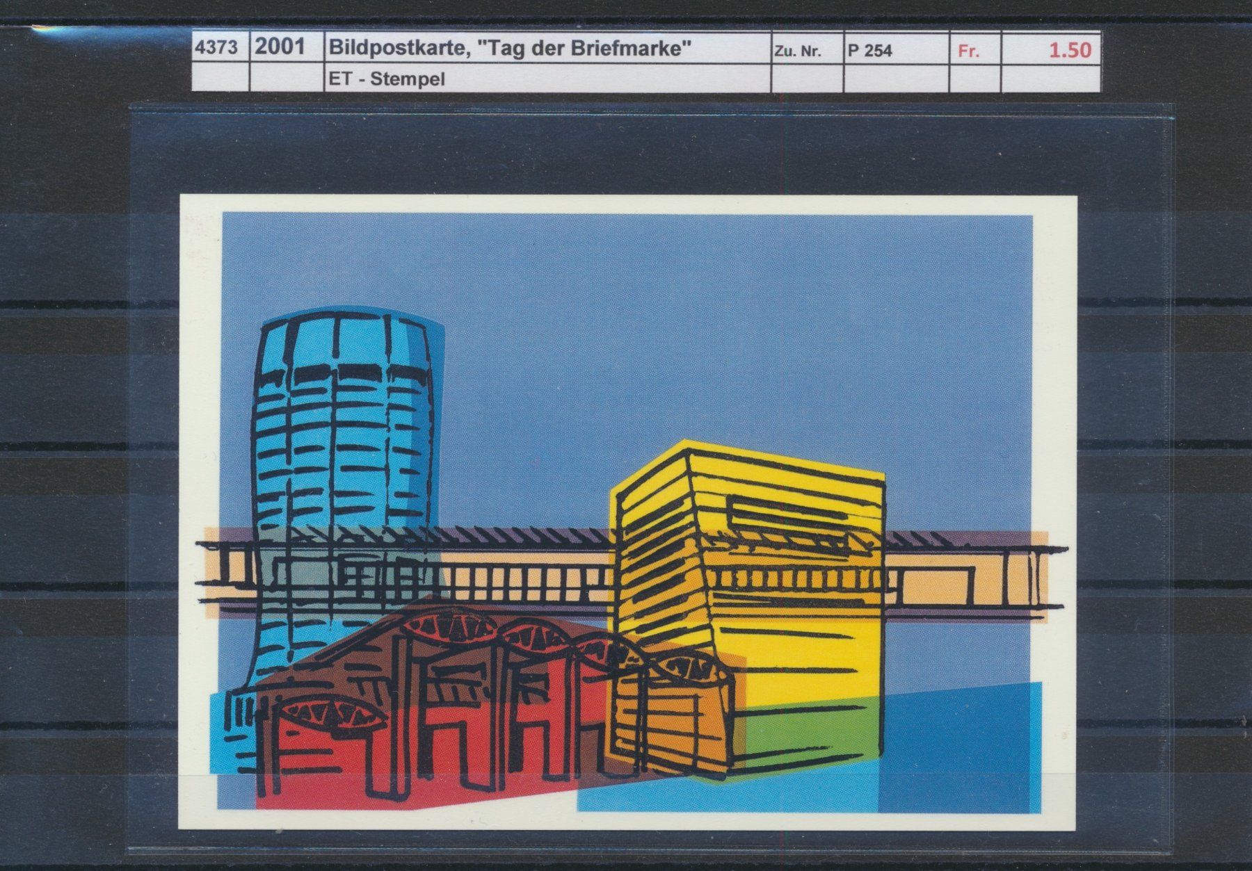 Tutti i francobolli: 2001 Bildpostkarte, "Tag der Briefmarke", ET - Stempel – Usato da Winterthur venduto da Zupogeru 1