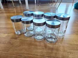 8 Glasbehälter Zylindrisch für Aufbewahrung