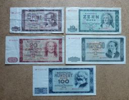 Lot ++ 5 Stück alte Banknoten aus der DDR