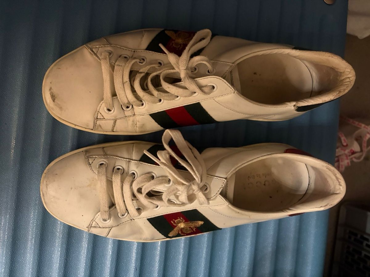 Gucci Scarpe da uomo: Gucci Baskets Cuir Blanc, abeille brodée, Taille 43 – Usato da Bulle venduto da Re-a-loved 3