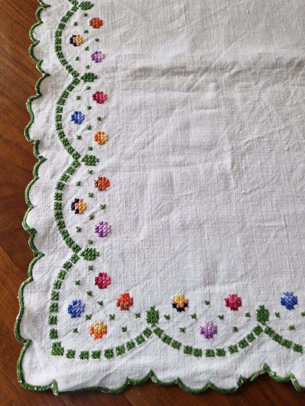 Altra biancheria da tavola: Handgestickte Tischdecke, Leinen,118x144cm – Nuovo (secondo la descrizione) da Bern venduto da Antikbatik 4