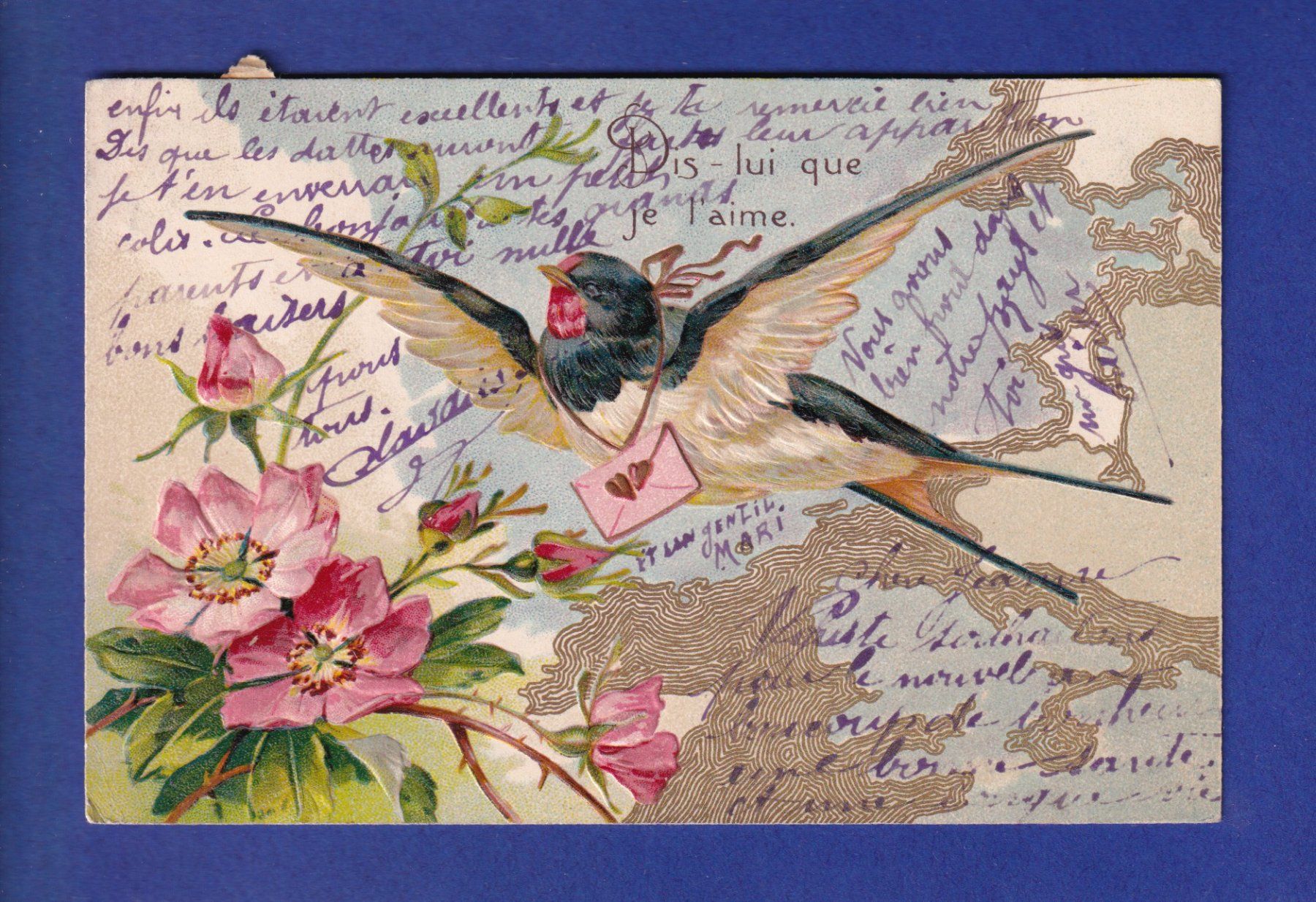 Cartoline postali: OISEAU - Hirondelle messagère – Usato da Pully venduto da nicecards-shop