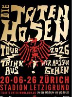 2 Stk Toten Hosen Stehplatz Ticket Zürich 20.6.26