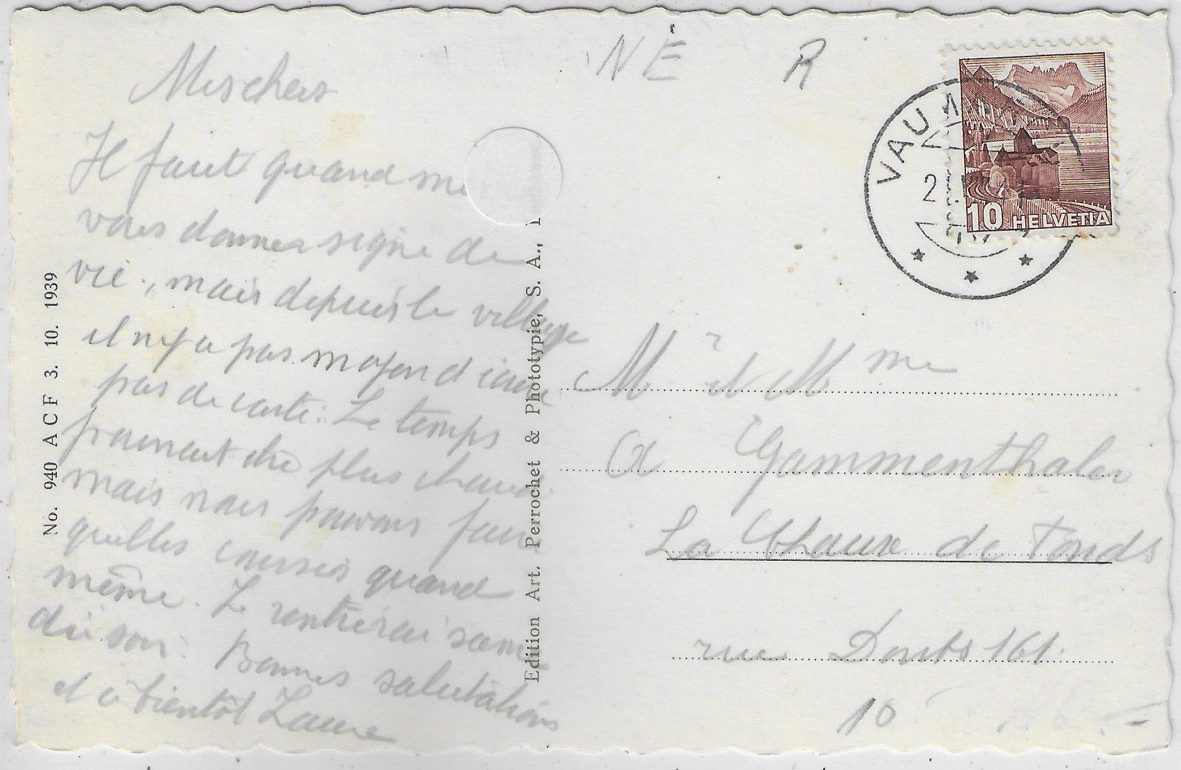 Cartoline postali: Vaumarcus - Le Chateau et la Beroche – Usato da Ettingen venduto da Kartenplanet 1