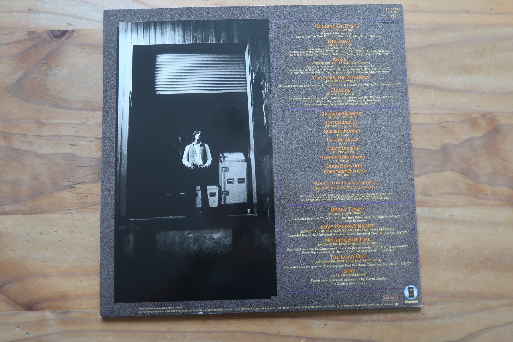 Dischi in vinile: JACKSON BROWNE - RUNNING ON EMPTY - VINYL LP – Usato da Basel venduto da Patiscat 1