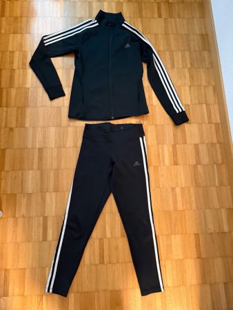 Adidas Trainingsanzug Schwarz/Weiss, Damen, Grösse S
