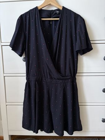 UNIQLO Polka Dot Romper Dark Blue – 100% Viscose – Size S