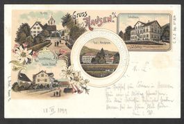 Hausen am Albis farbige Lithografie 4 Bilder