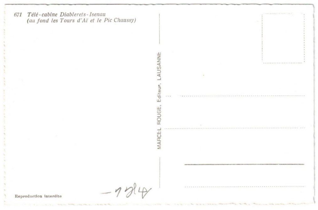 Cartoline postali: Les Diablerets - Gondelbahn Les Diablerets--Isenau – Usato da Binningen venduto da Mountainrider 1