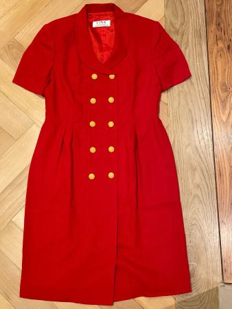 Sehr elegantes rotes vintage FINK Kleid Gr. 42