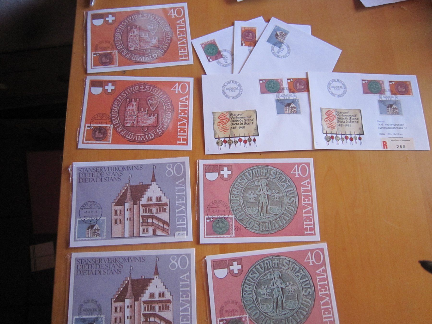 Tutti i francobolli: CH 1981 FDC Serien und einzeln und Maximumkarten – Usato da Gordola venduto da Polentaefung