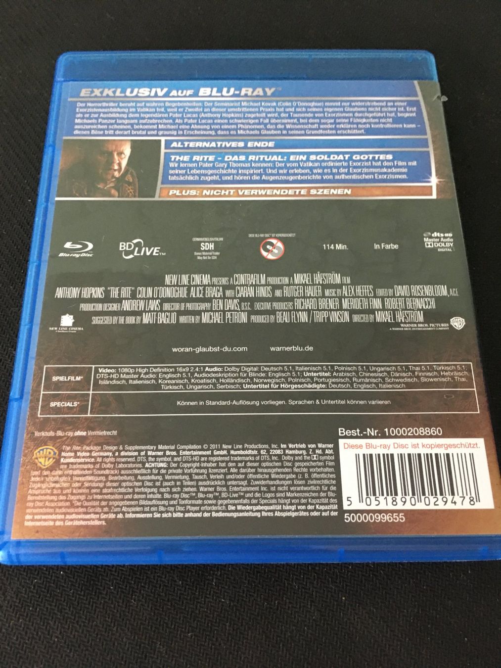 Tutti i DVDs: The Rite - Das Ritual [Blu-ray] – Usato da St.Gallen venduto da MedienJoe 1