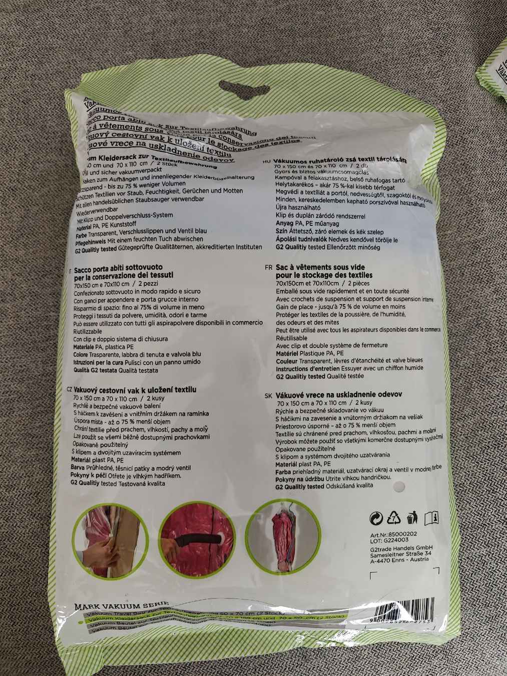 Guardaroba: Homezone 2x Vakuum Kleidersack NEU – Nuovo e nell'imballaggio originale da Biel/Bienne venduto da Nekomimi 2