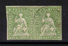 1860, 40Rp. Strubel Nr. 26G im Paar