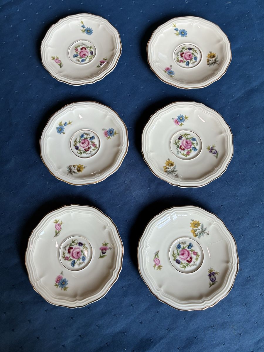 Rosenthal Tassen: Rosenthal 6 Moccatassen mit Blumendecor  – Gebraucht aus Dornach von Rosengarten 5