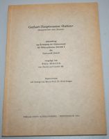 P. Berger: Gerhart Hauptmanns "Ratten", Abhandlung 1961