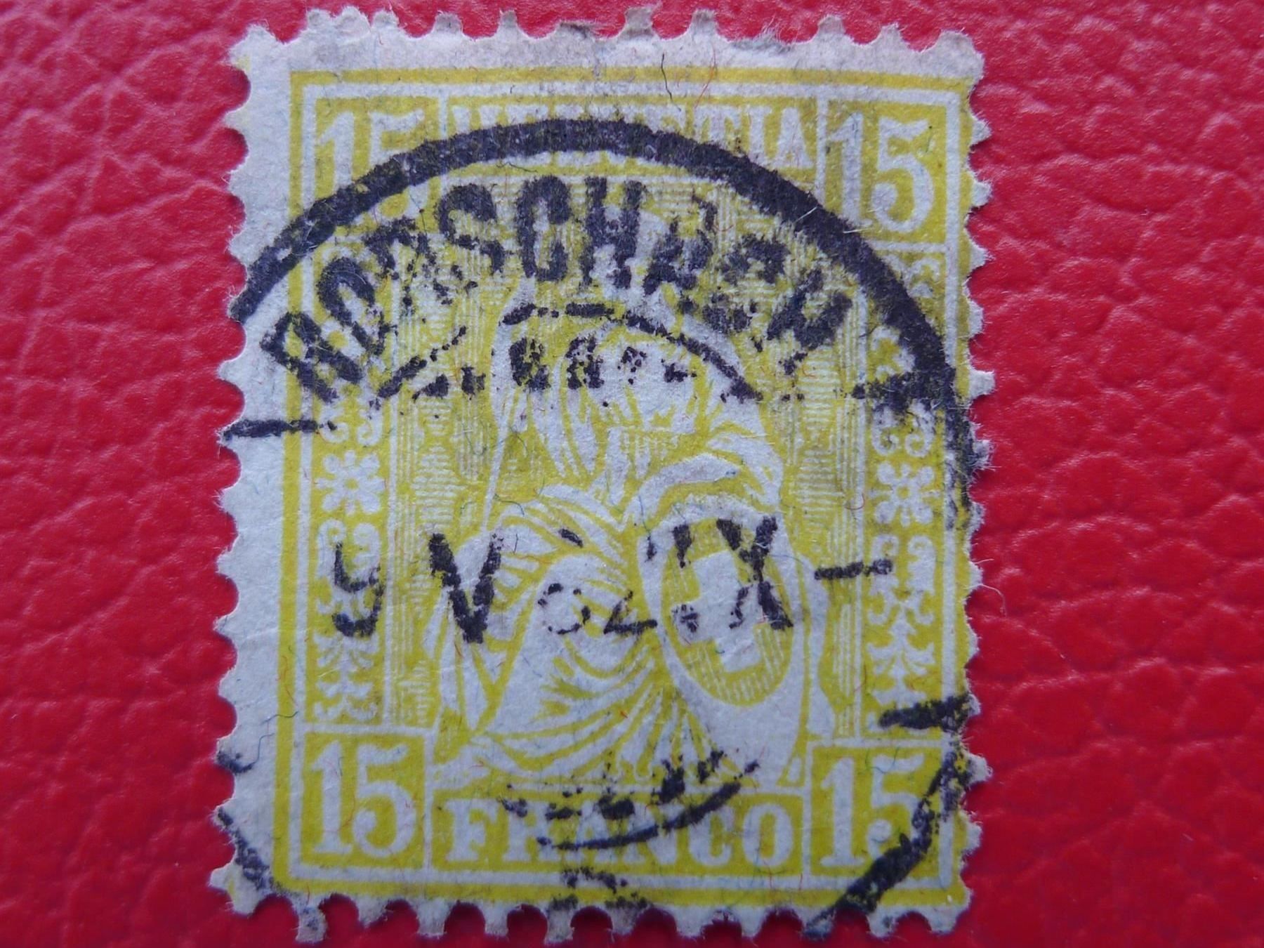 Alle Briefmarken: 1882, Nr.47 von RORSCHACH mit Befund SBK: 700.- – Gebraucht aus Sursee von Luzernerraute
