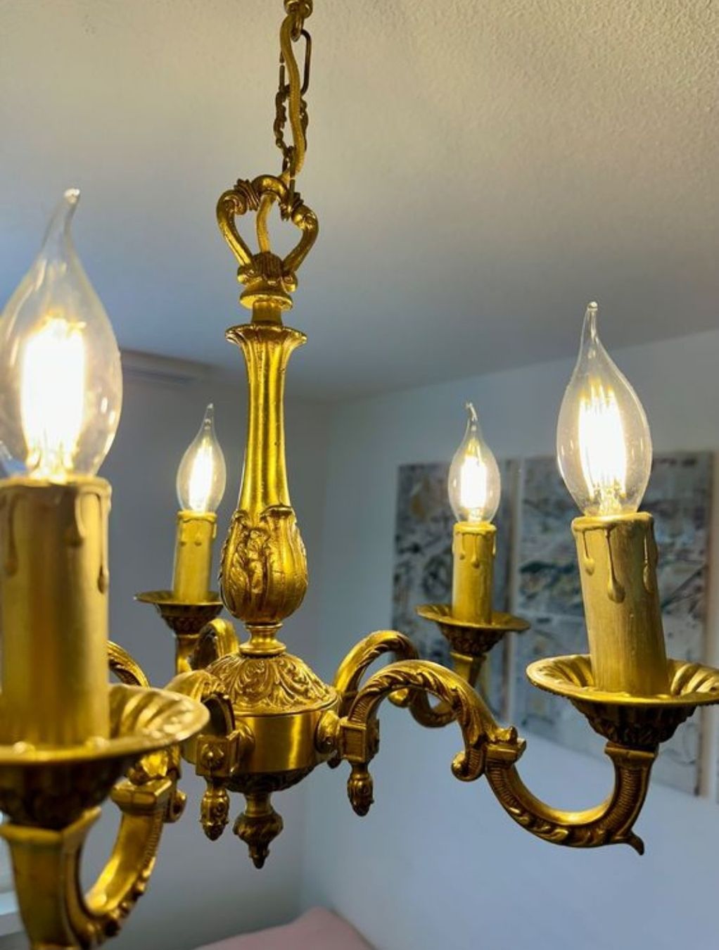 Lustres & lampes de plafonds: Antiker 5-armiger Kronleuchter – D'occasion à St. Gallen par charly92