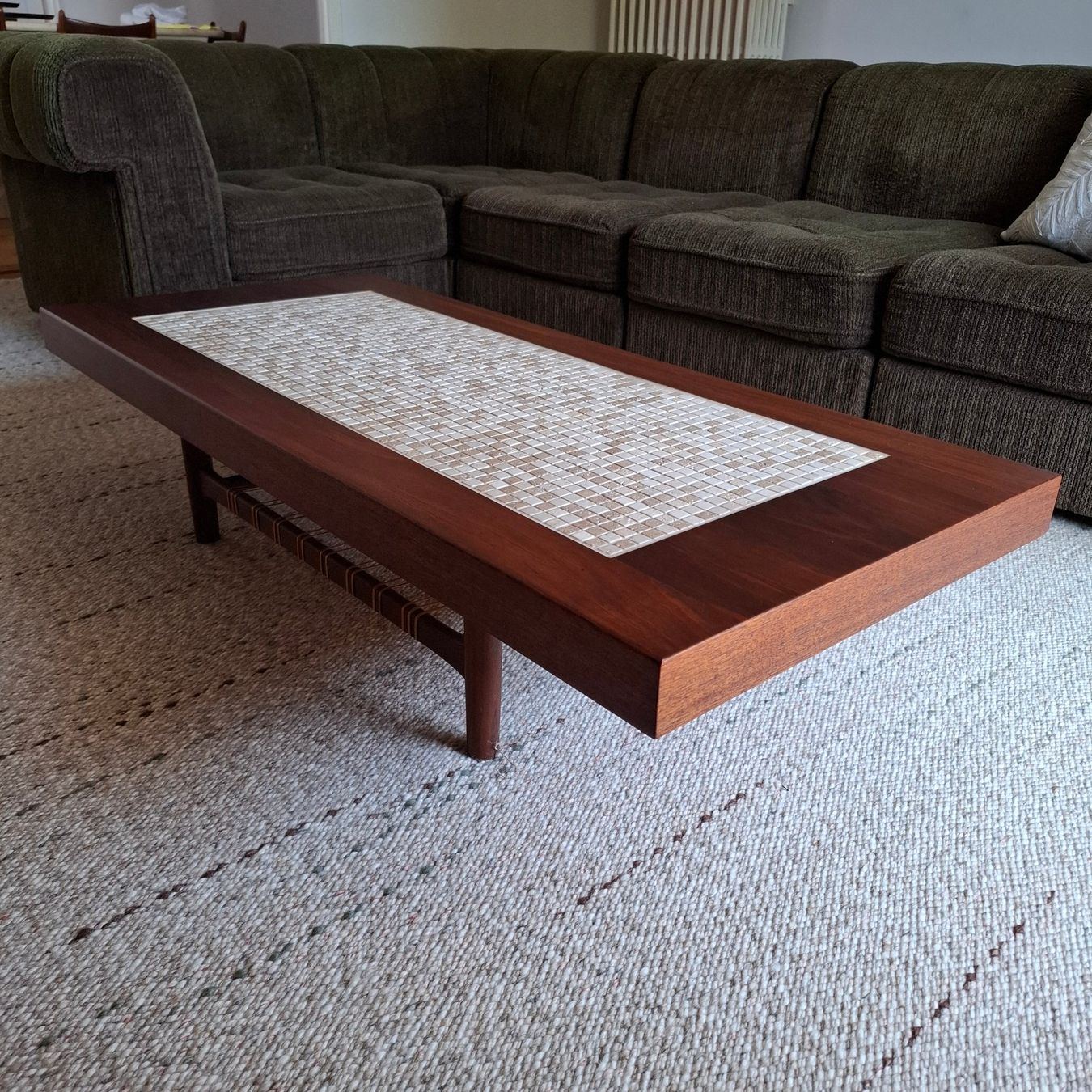 Tavoli: Table basse vintage en teak travertin Denmark – Usato da Neuchâtel venduto da Rochawood 1