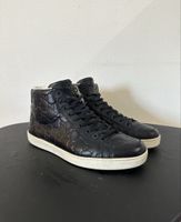 Gucci Black Leather High-Top Sneakers, Size 7.5 - unisex