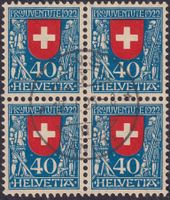 1922, J24 im Viererblock von "INS", fehlerfrei, 580.-+