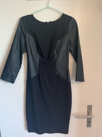 Guess - Black Fabric & Faux leather Dress - Small