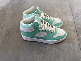 Karl Kani 89 High Sneaker weiss/türkis glänzend Gr. 38 – neu