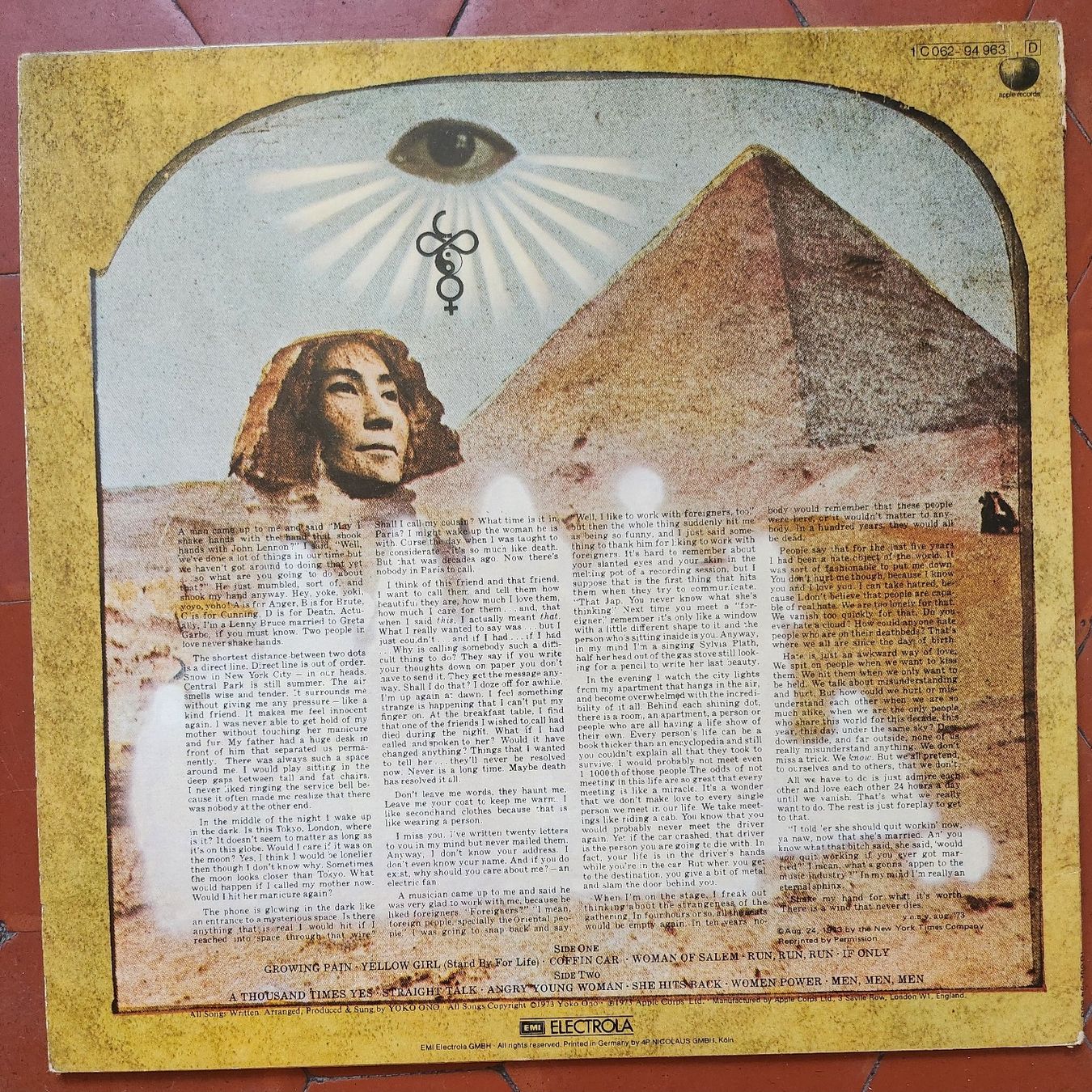 Dischi in vinile: Yoko Ono Feeling The Space LP Apple 1973 Germany – Usato da Zürich venduto da BAENZERINO 1