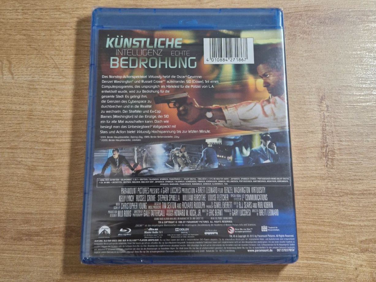 Tutti i DVDs: Virtuosity (1995) NEU OVP Bluray – Nuovo e nell'imballaggio originale da Pfungen venduto da Whitie 1