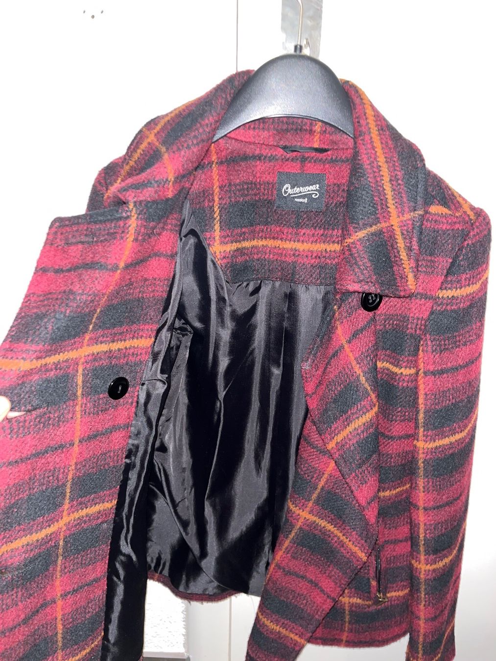 Giacche: Karrierte Bordeau-Rote Jacke / Mantel – Usato da Hombrechtikon venduto da Kaatja 2