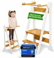 Montessori Lernturm klappbar höhenverstellbar Bambus