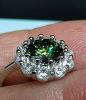 Bague argent avec diamant de moissanite de 1 ct certifié GRA