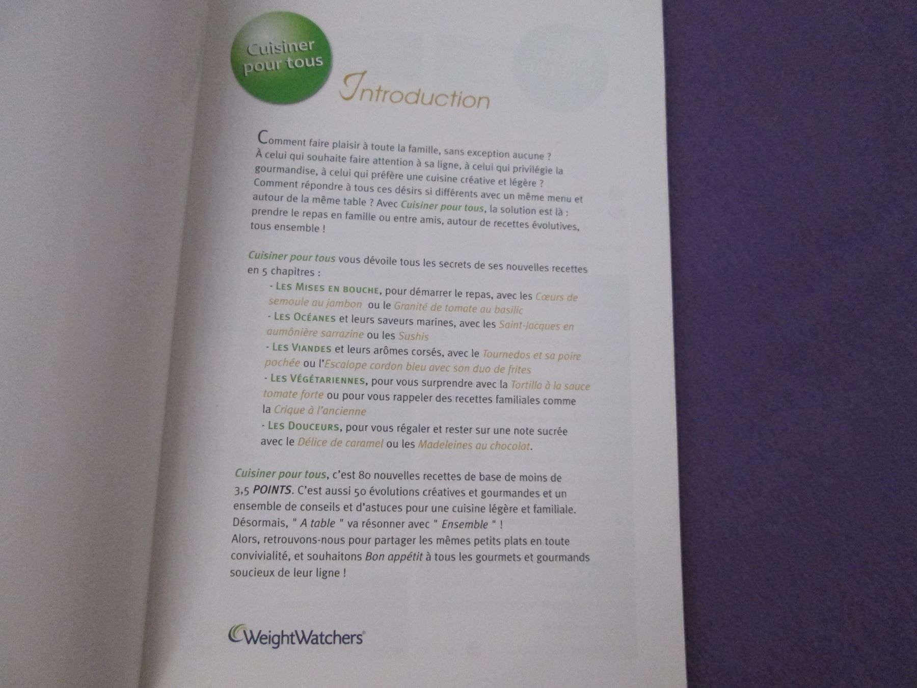 Libri: WeightWatchers - Cuisiner pour tous – Usato da Neuchâtel venduto da Dualseele 1