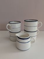 5tlg Vintage Rörstrand Keramik Set Tassen/Milchkrug